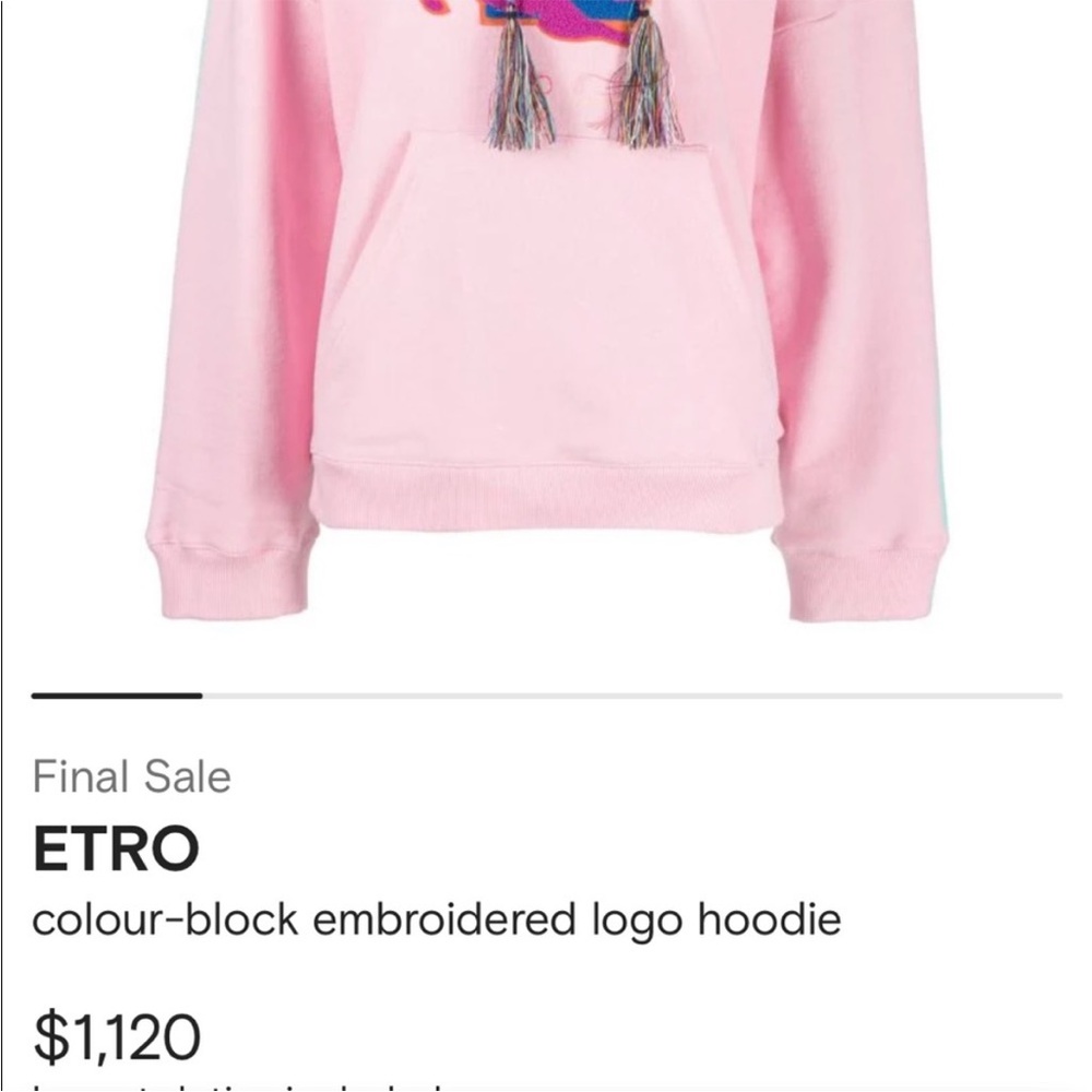 Authentic ETRO colour-block embroidered logo hoodie - Picture 6 of 16